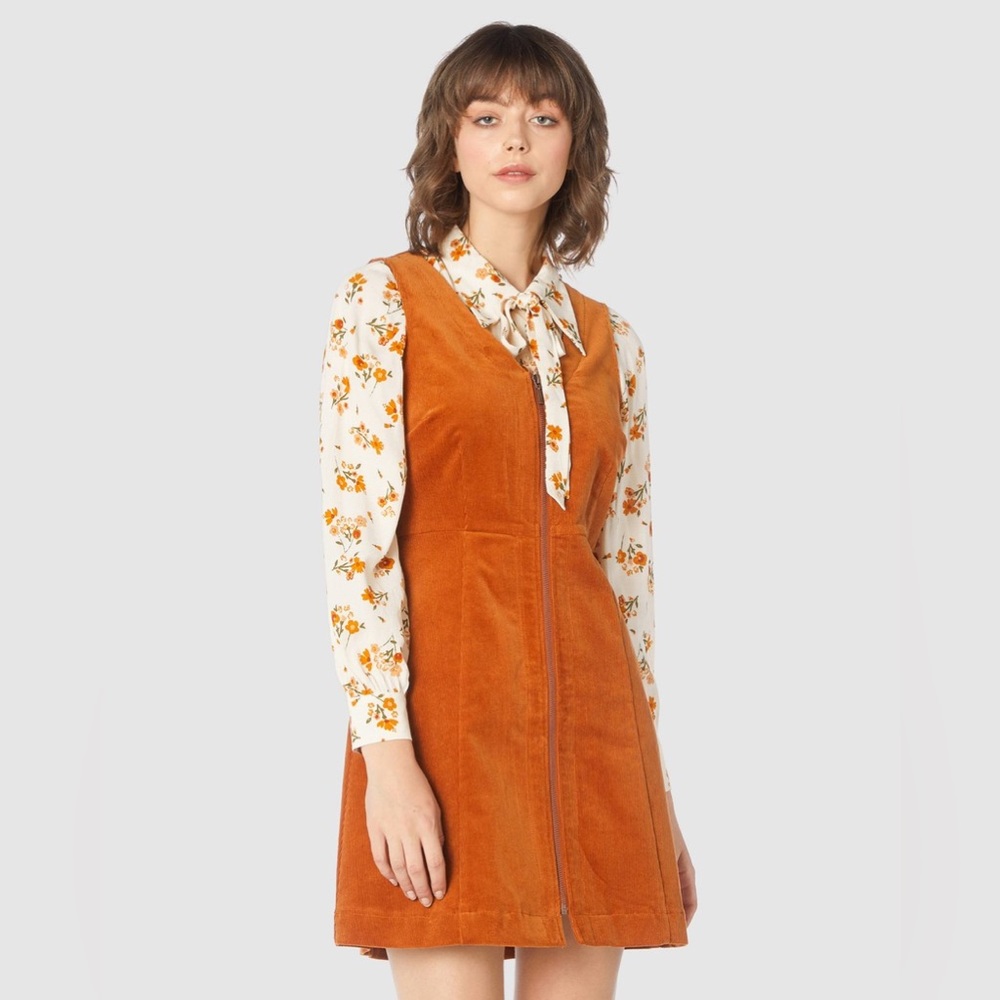 ModCloth x Princess Highway Honey Cord Dress in Gold